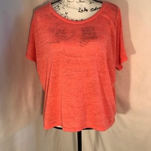 Old Navy Scoop Neck Short Sleeve Coral Basic Shirt Sz S